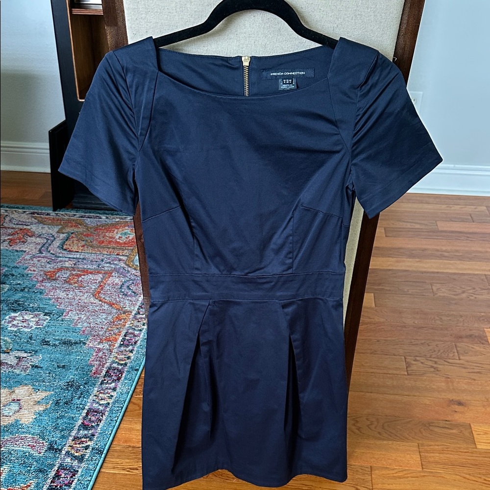 French Connection Navy Mini Dress with pockets.